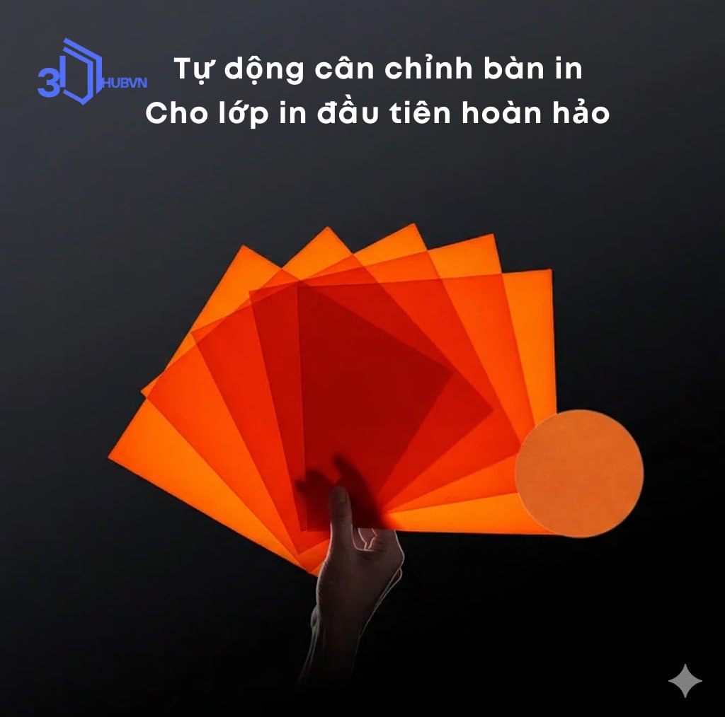 Tự động cân chỉnh bàn in, cho lớp in đầu tiên hoàn hảo